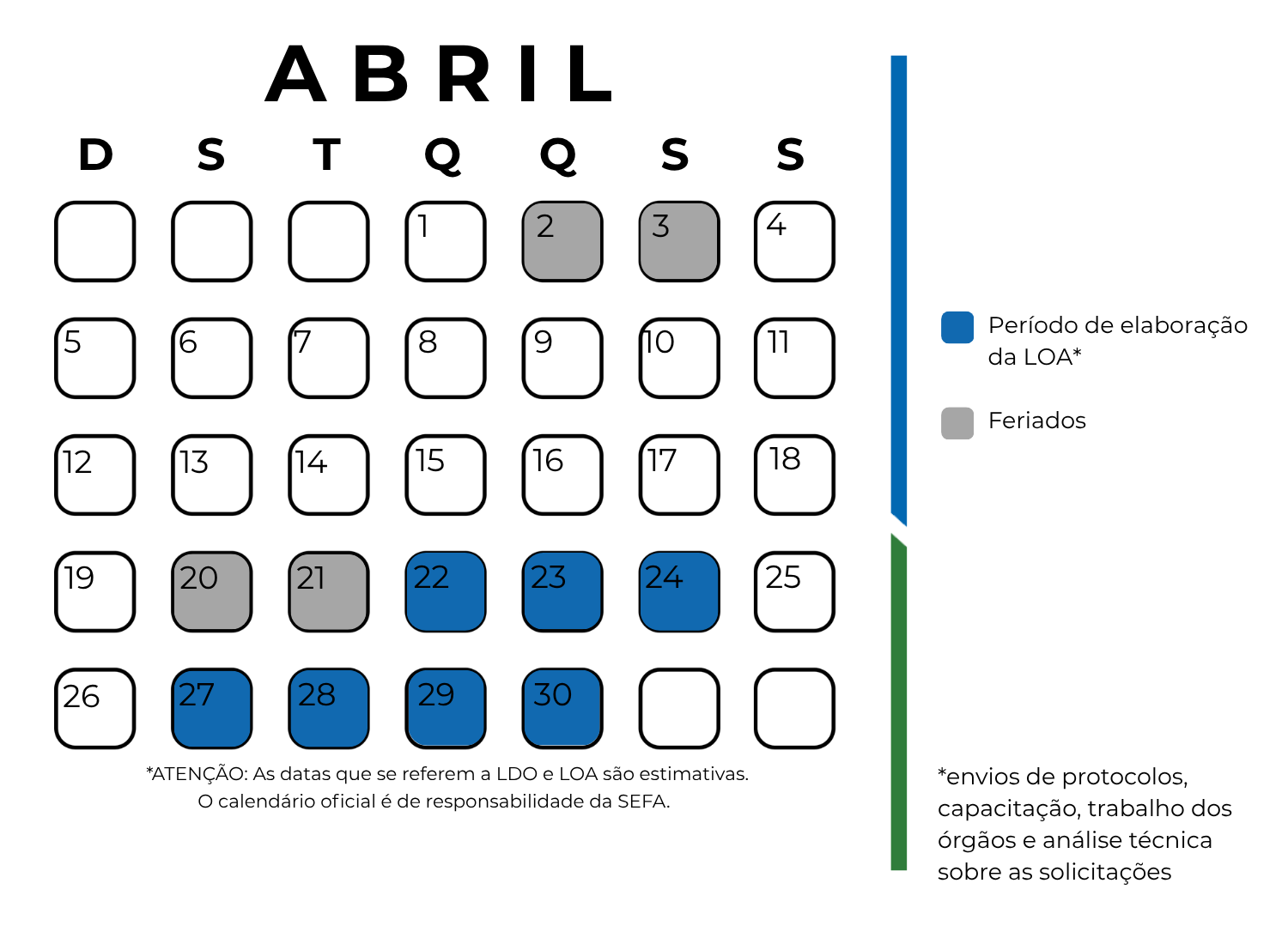 Calendário Abril