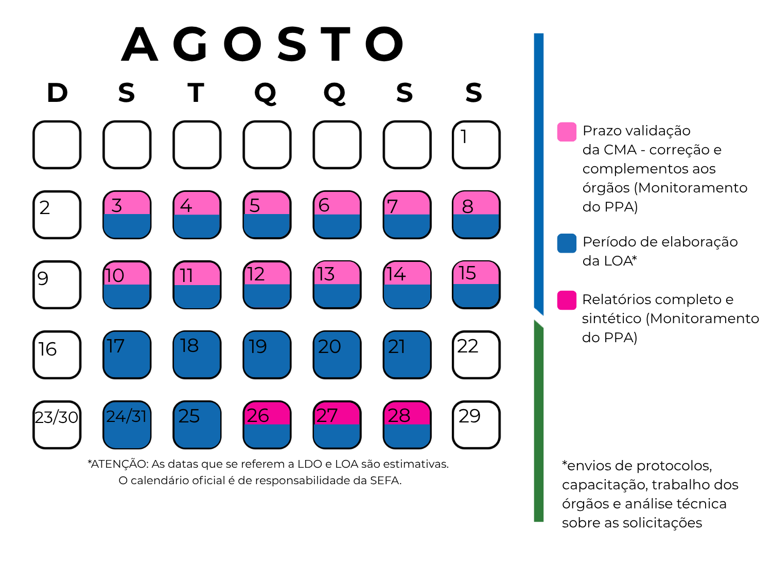 Calendário Agosto