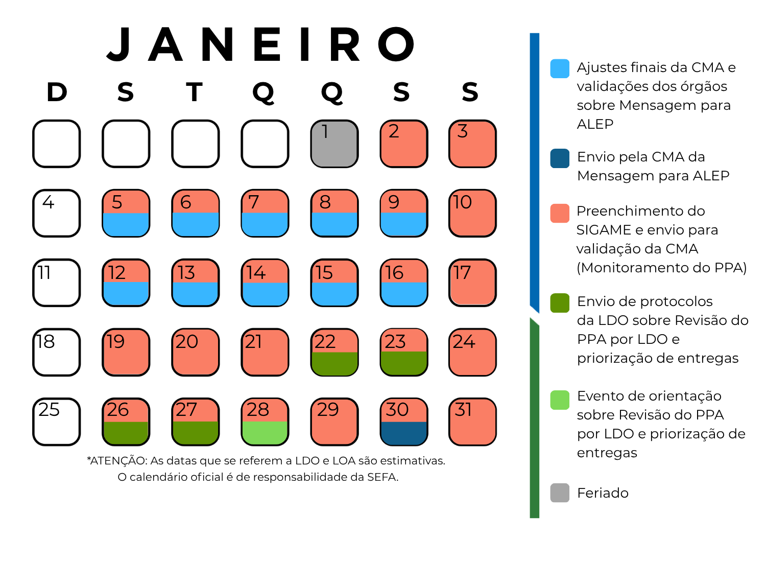 Calendário Janeiro PPA