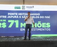 Fim da balsa: Governo do Paraná lança obra da ponte entre Japurá e São Carlos do Ivaí
