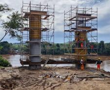 Nova ponte entre Japurá e São Carlos do Ivaí tem fundações concluídas nas duas margens