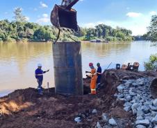 Nova ponte entre Japurá e São Carlos do Ivaí tem fundações concluídas nas duas margens