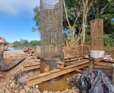 Nova ponte entre Japurá e São Carlos do Ivaí tem fundações concluídas nas duas margens