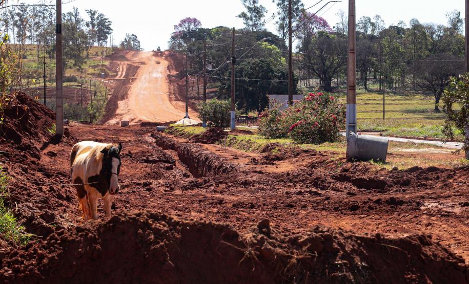 Pavimentação da estrada que liga Marilena ao Porto Maringá avança com terraplanagem